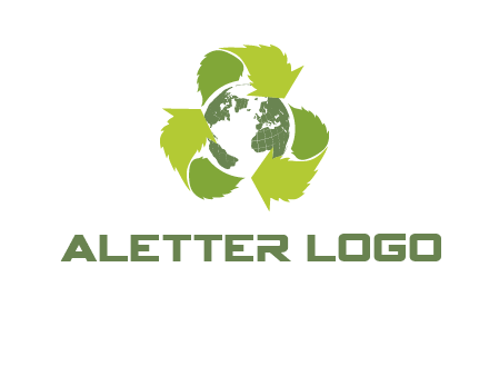 recycle leaf and globe logo