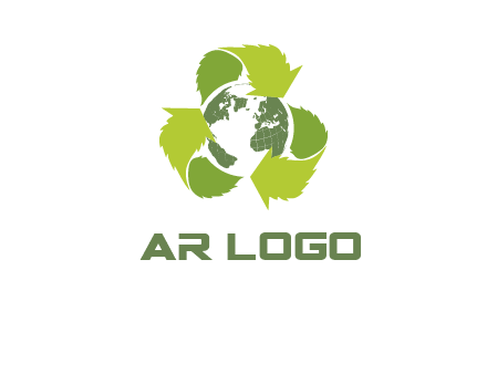 recycle leaf and globe logo