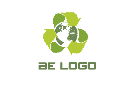 recycle leaf and globe logo