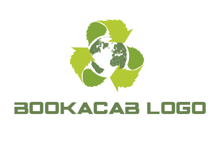 recycle leaf and globe logo