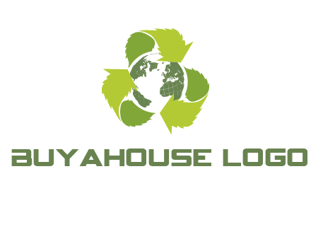 recycle leaf and globe logo