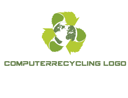 recycle leaf and globe logo