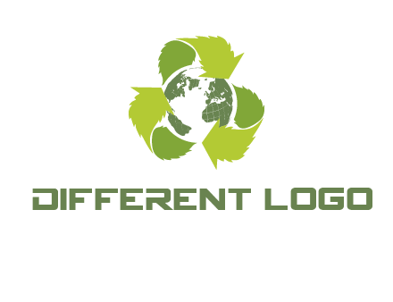 recycle leaf and globe logo