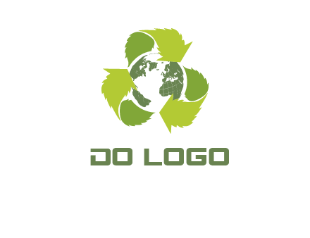 recycle leaf and globe logo