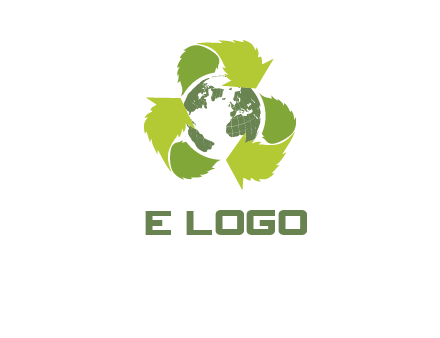 recycle leaf and globe logo