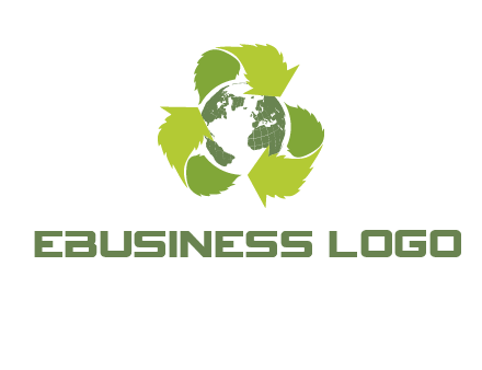 recycle leaf and globe logo