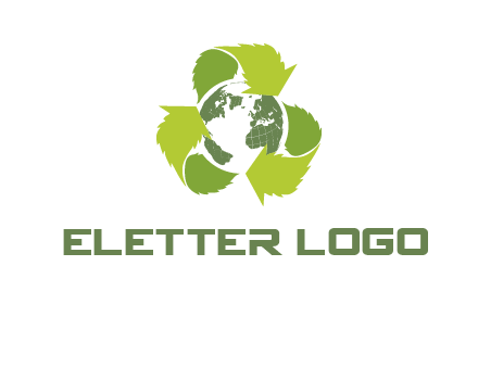 recycle leaf and globe logo