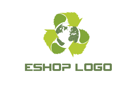 recycle leaf and globe logo