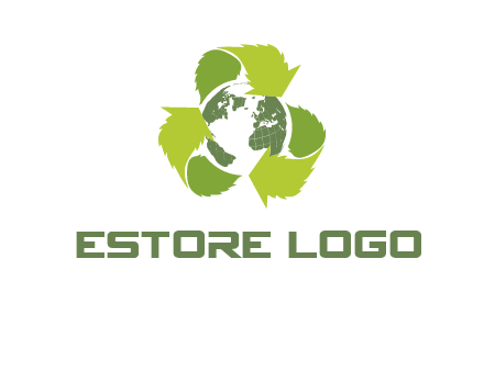 recycle leaf and globe logo