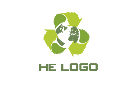 recycle leaf and globe logo