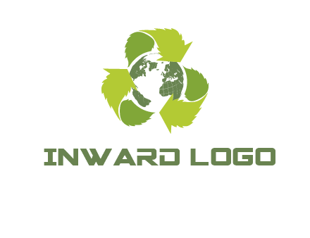 recycle leaf and globe logo