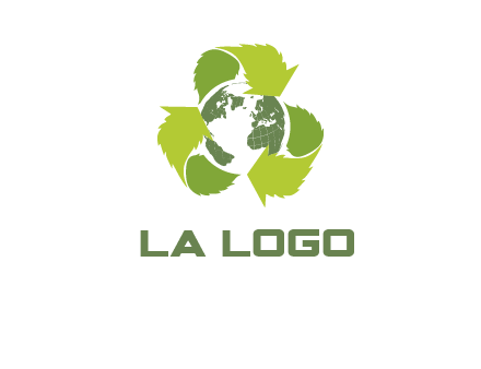 recycle leaf and globe logo