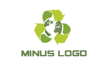 recycle leaf and globe logo