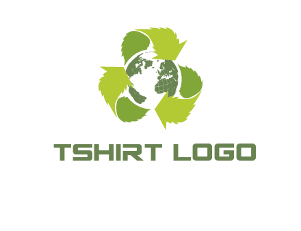 recycle leaf and globe logo