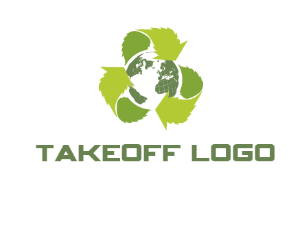 recycle leaf and globe logo