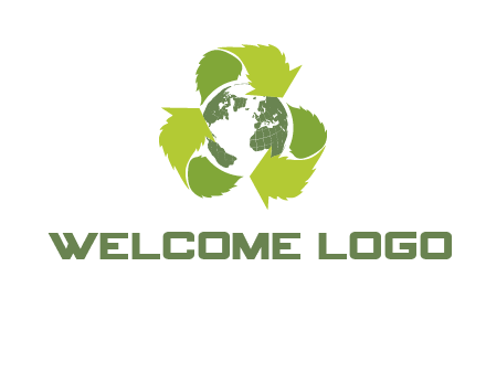 recycle leaf and globe logo