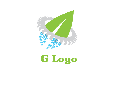 leaf and snowflake logo