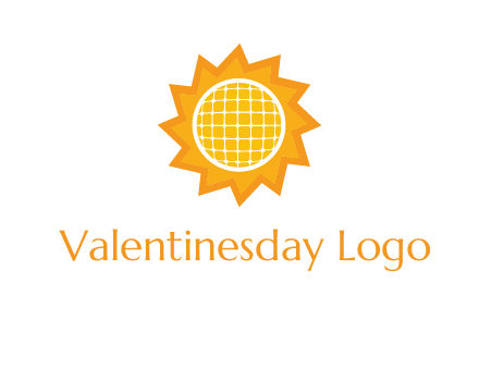 sun and solar panel logo