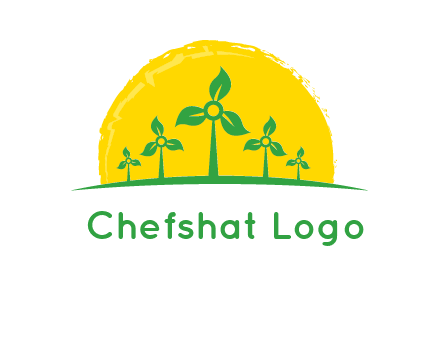 leaves wind turbine logo