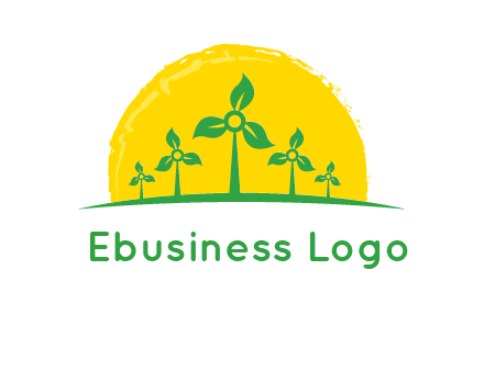 leaves wind turbine logo