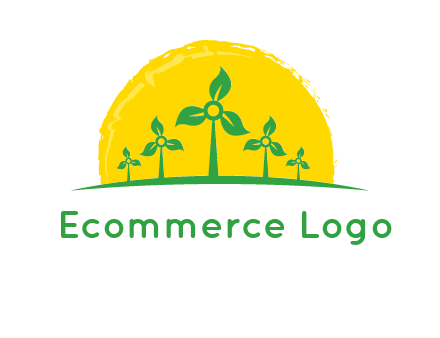 leaves wind turbine logo