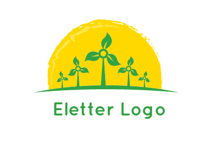 leaves wind turbine logo