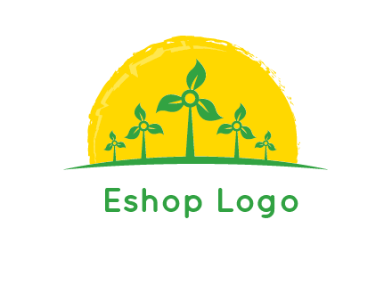 leaves wind turbine logo