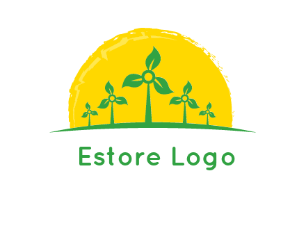 leaves wind turbine logo