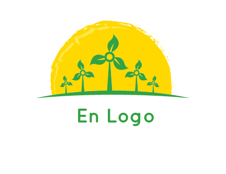 leaves wind turbine logo