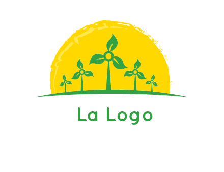 leaves wind turbine logo