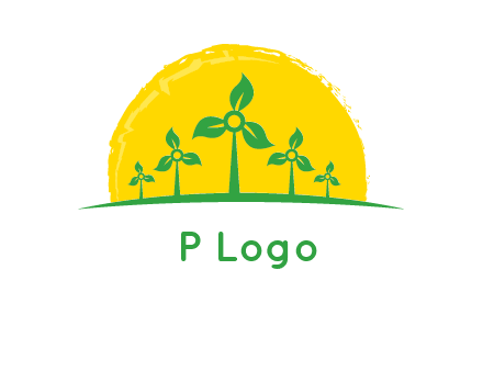 leaves wind turbine logo