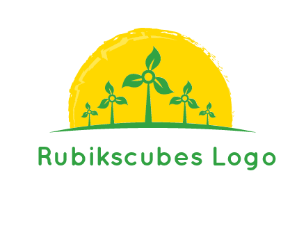 leaves wind turbine logo