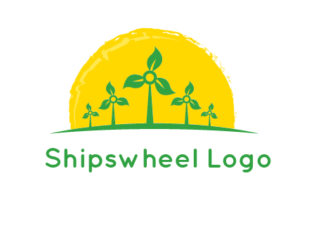 leaves wind turbine logo