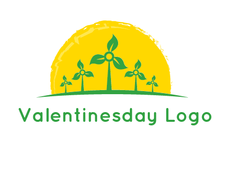 leaves wind turbine logo