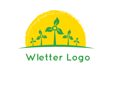 leaves wind turbine logo