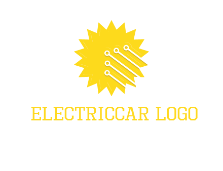 circuit lines on sun logo