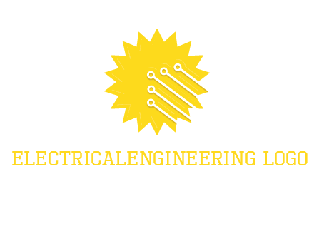 circuit lines on sun logo