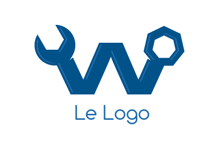 letter w wrench logo