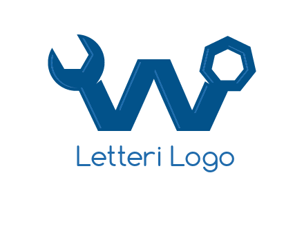 letter w wrench logo