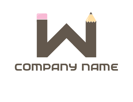 letter W pencil logo