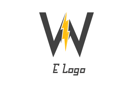 letter w electric bolt icon