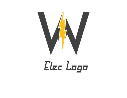 letter w electric bolt icon