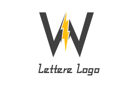 letter w electric bolt icon