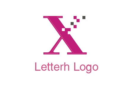 letter x pixels logo