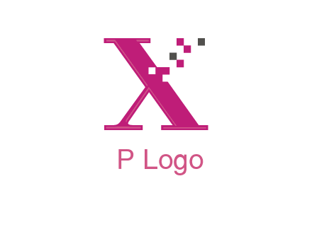 letter x pixels logo