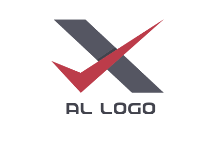 check mark letter x logo