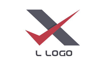 check mark letter x logo