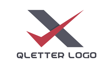 check mark letter x logo