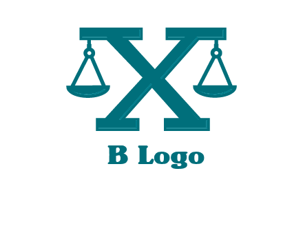 legal scale on letter X logo