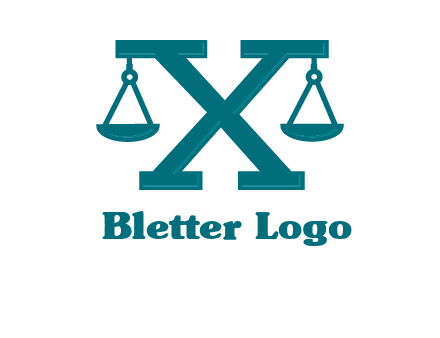 legal scale on letter X logo